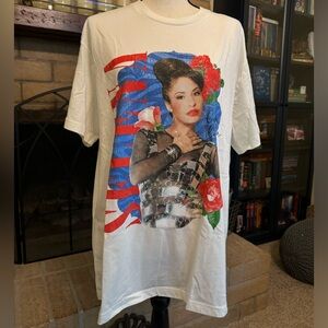NEW SELENA Como La Flor 90s Style White T-Shirt - XXL